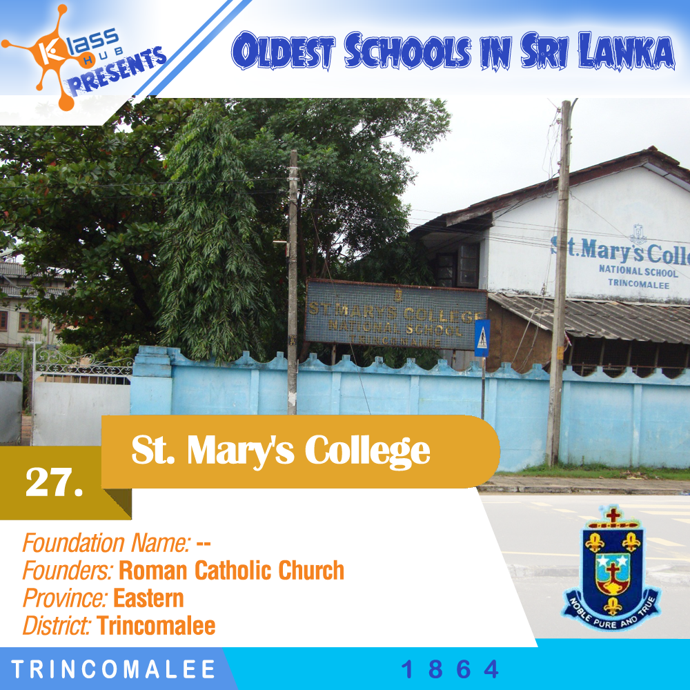 27. St. Mary's College, Trincomalee