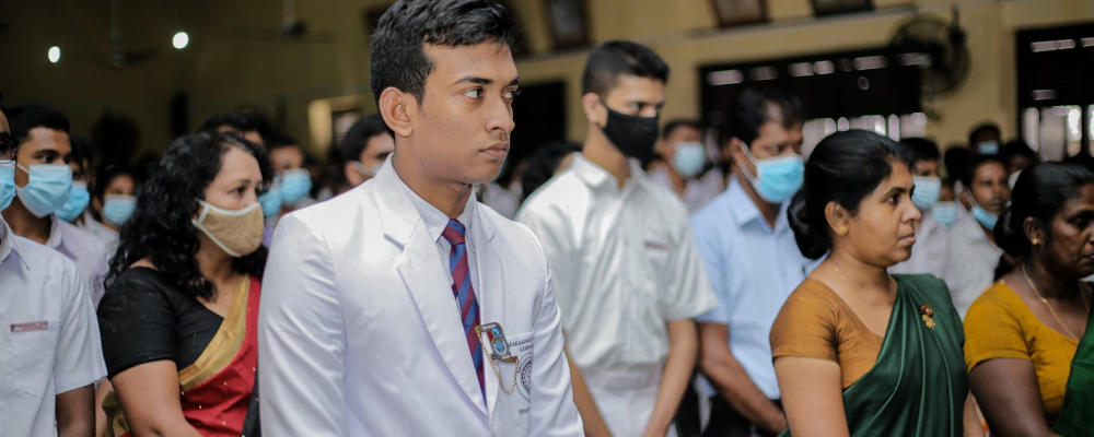 New A/L students at Bandaranayake College, Gampaha